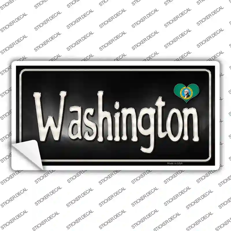 LP-9485s-S Washington Flag Script Novelty Sticker Decal - Small