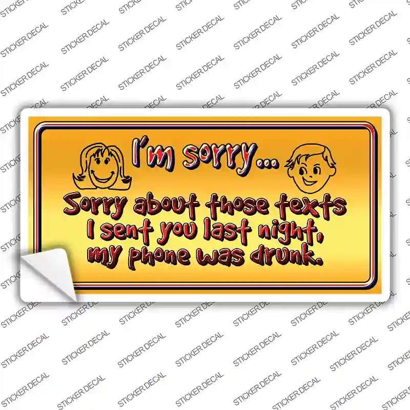 LP-9621s-L Phone Was Drunk Novelty Sticker Decal - Large