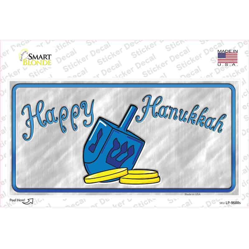 LP-9688s-M Happy Hanukkah Dreidel Novelty Sticker Decal - Medium