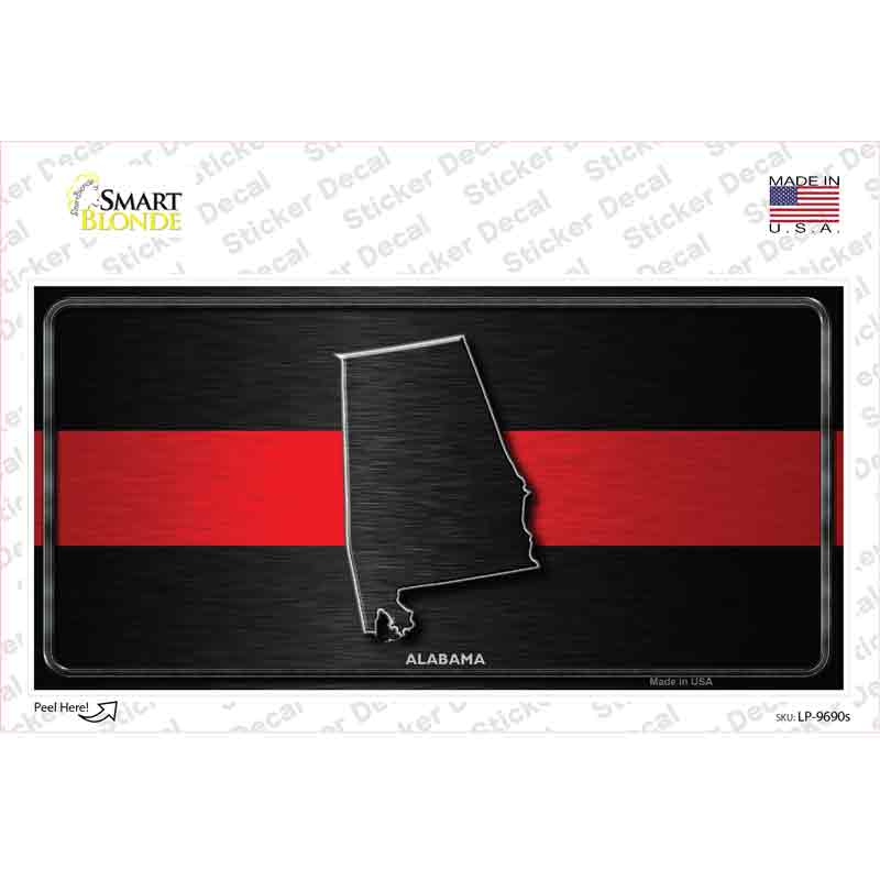 LP-9690s-M Alabama Thin Red Line Novelty Sticker Decal - Medium