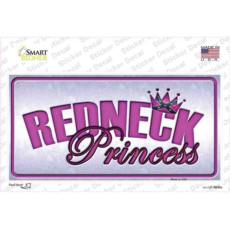 LP-9846s-M Princess Redneck Novelty Sticker Decal - Medium