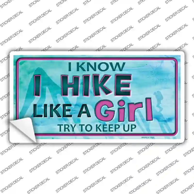 LP-9855s-S Hike Like A Girl Novelty Sticker Decal - Small