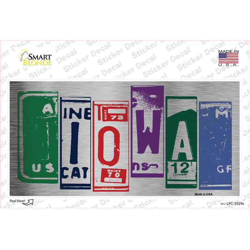 LPC-1029s-M Iowa Art Novelty Sticker Decal - Medium