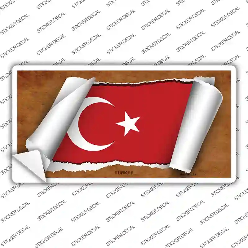 LP-9303s-XL Turkey Flag Scroll Novelty Sticker Decal - Extra Large