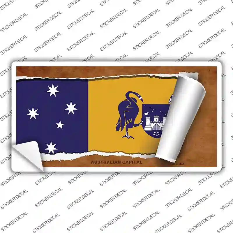LP-9326s-XL Australian Capital Flag Scroll Novelty Sticker Decal - Extra Large