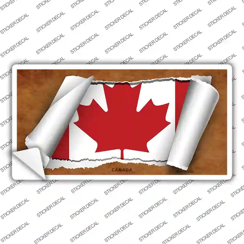 LP-9327s-L Canada Flag Scroll Novelty Sticker Decal - Large