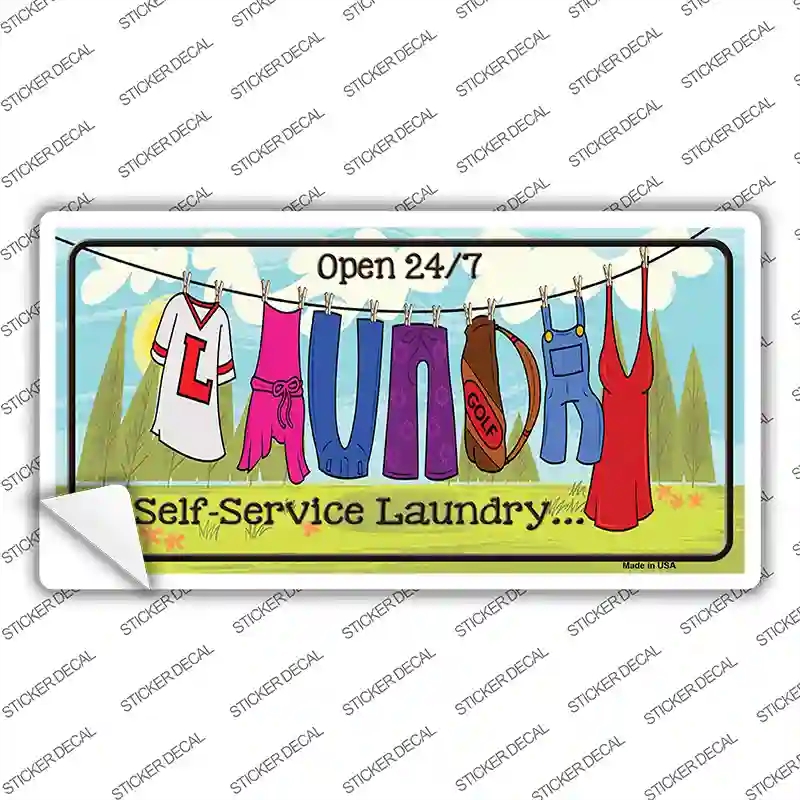 LP-6894s-S Laundry Self Service Novelty Sticker Decal - Small
