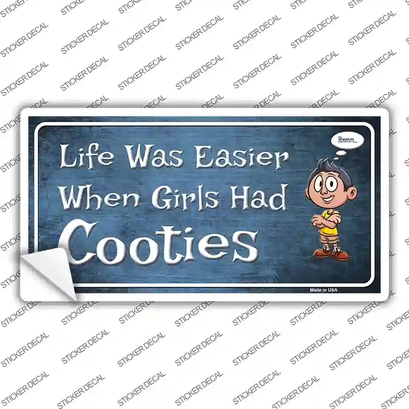 LP-6897s-S When Girls Had Cooties Novelty Sticker Decal - Small