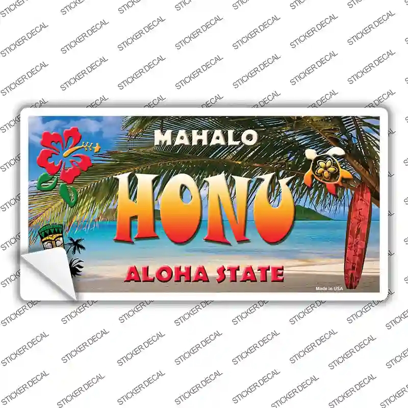 LP-7813s-S Honu Hawaii State Novelty Sticker Decal - Small