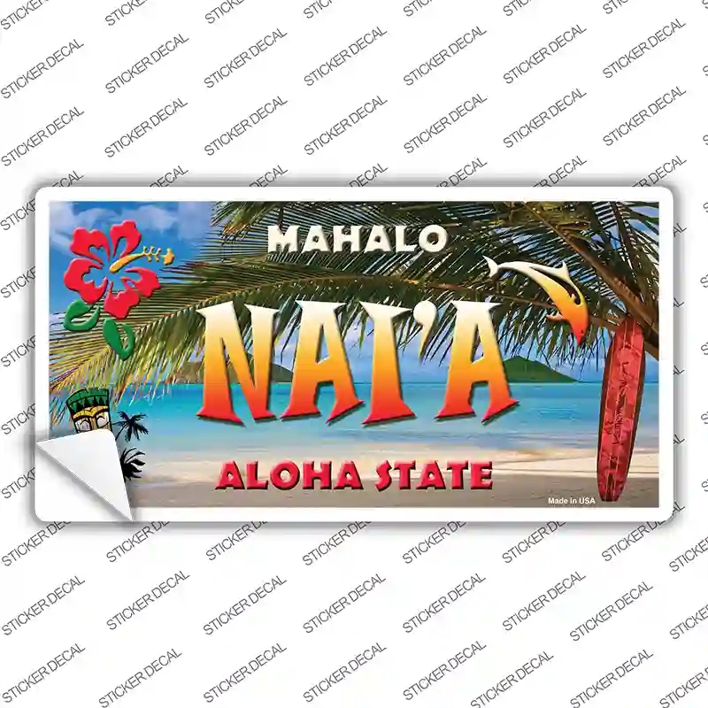 LP-7814s-L Naia Hawaii State Novelty Sticker Decal - Large