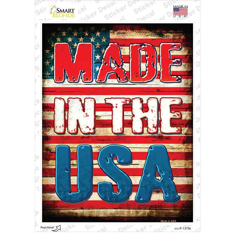 P-1319s-M Made in the USA Novelty Rectangle Sticker Decal - Medium