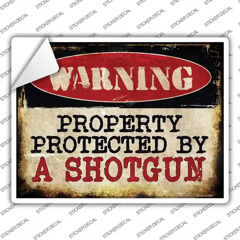 P-1340s-S A Shotgun Novelty Rectangle Sticker Decal - Small