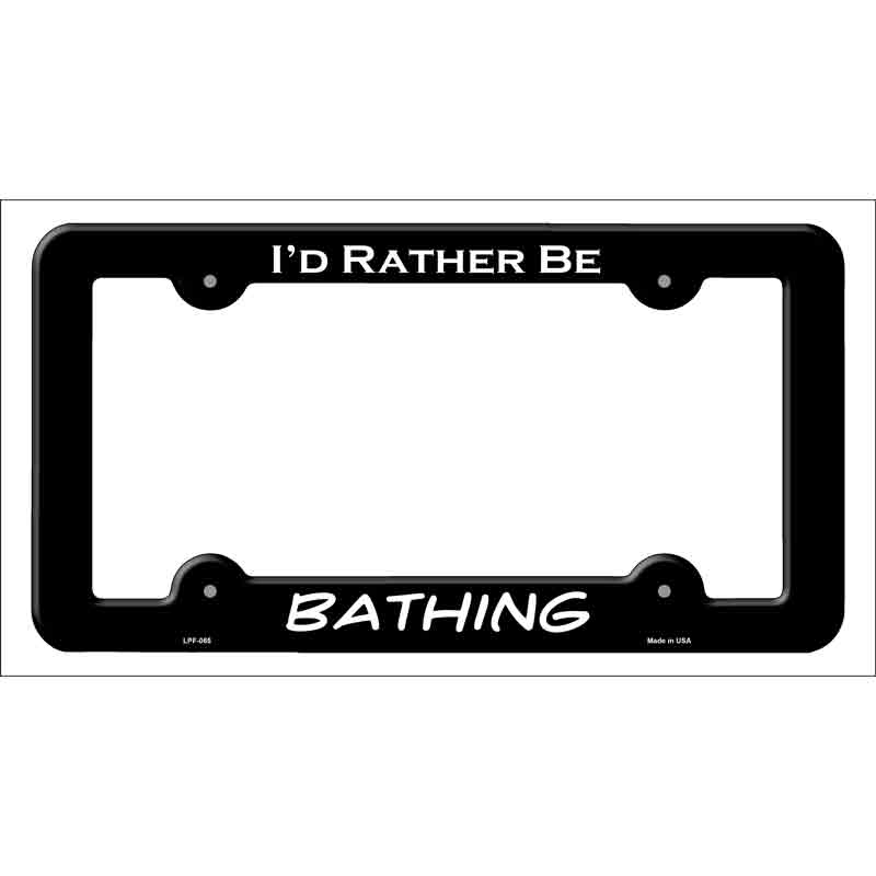 LPF-065b 12 x 6 in. Bathing Novelty Metal License Plate Frame - Black