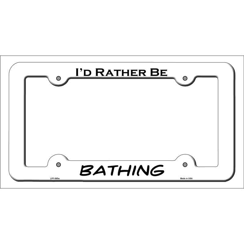 LPF-065w 12 x 6 in. Bathing Novelty Metal License Plate Frame - White
