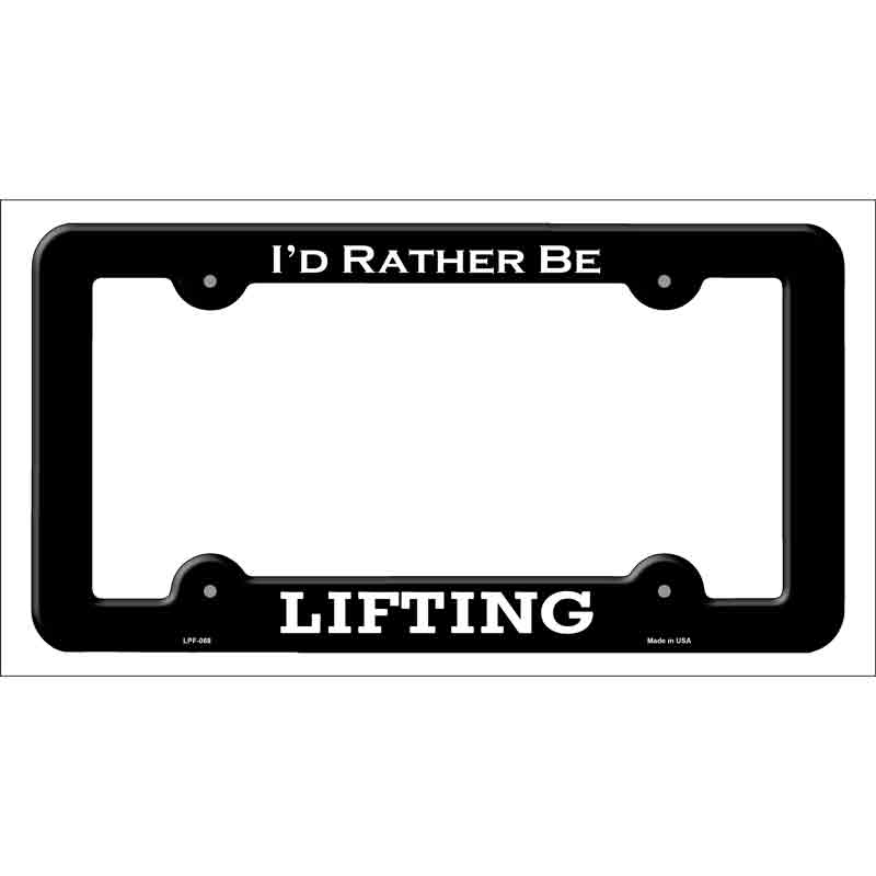 LPF-068b 12 x 6 in. Lifting Novelty Metal License Plate Frame - Black