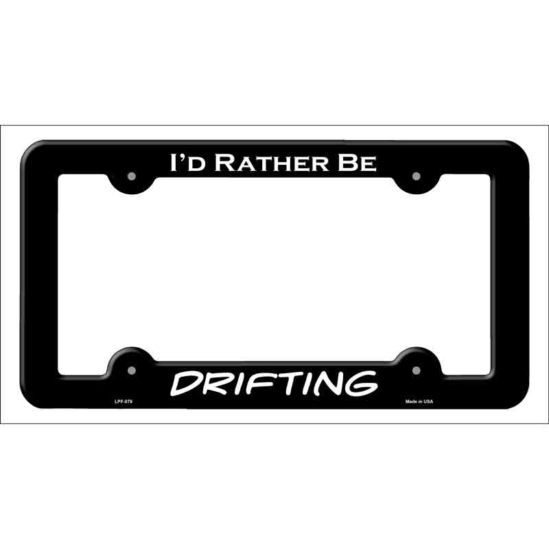 LPF-079b 12 x 6 in. Drifting Novelty Metal License Plate Frame - Black