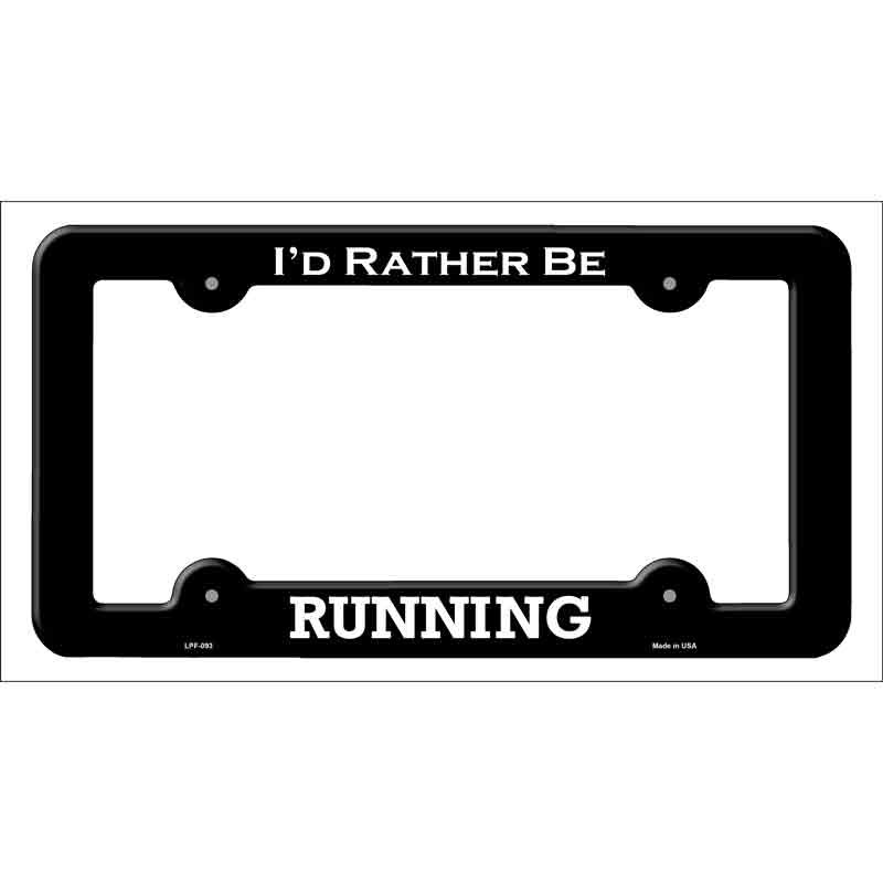 LPF-093b 12 x 6 in. Running Novelty Metal License Plate Frame - Black