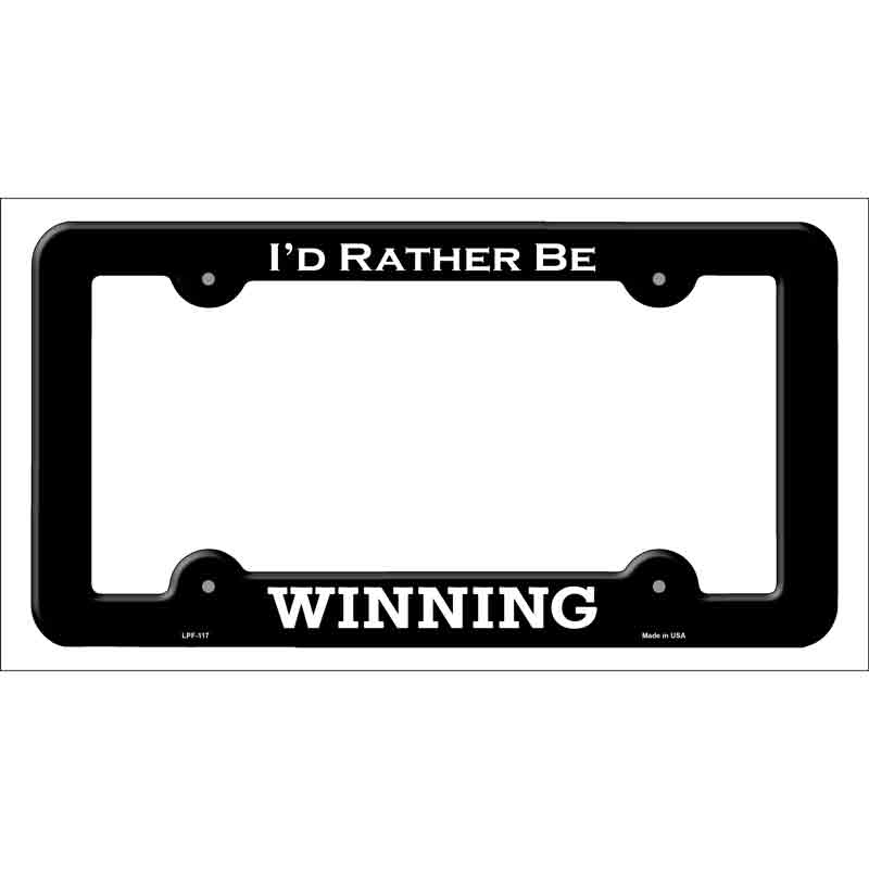 LPF-117b 12 x 6 in. Winning Novelty Metal License Plate Frame - Black