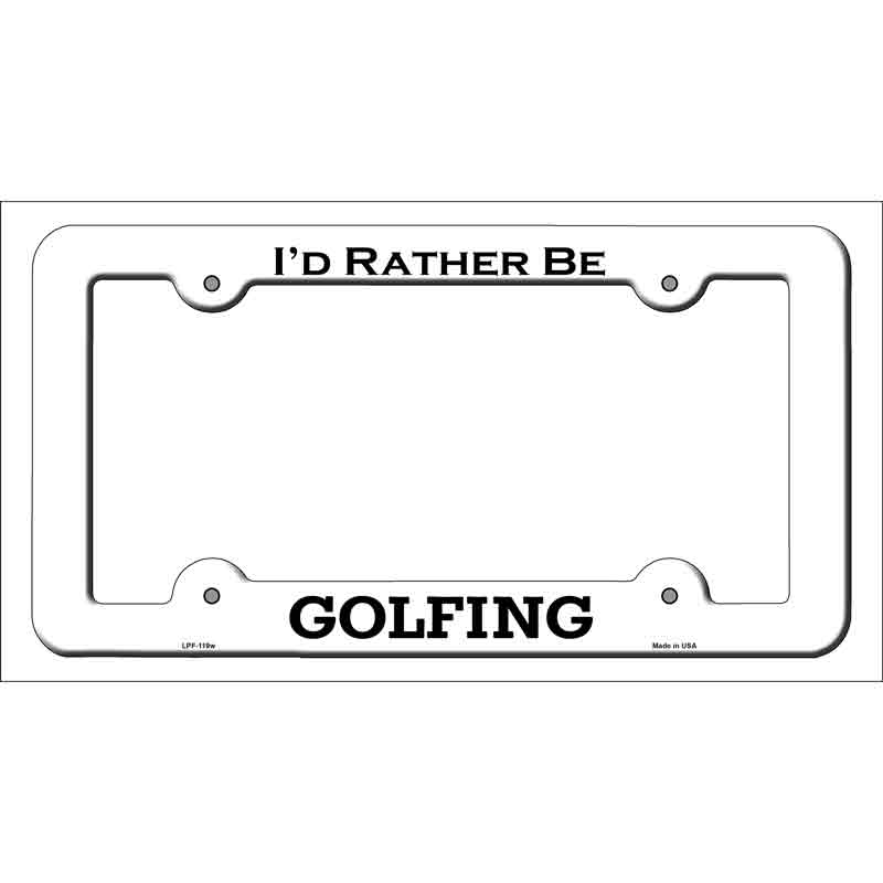 LPF-119w 12 x 6 in. Golfing Novelty Metal License Plate Frame - White