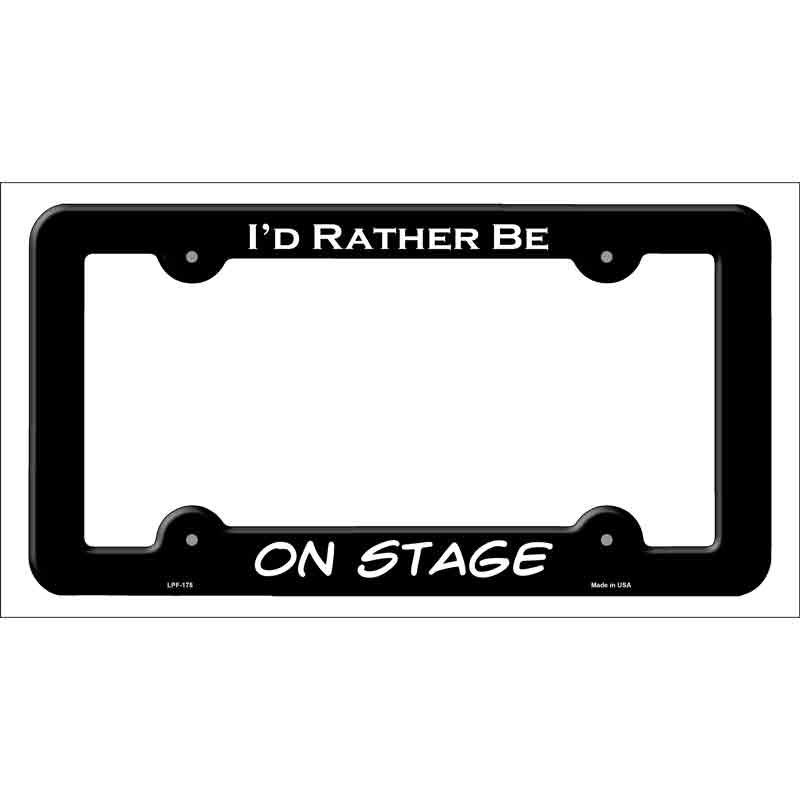LPF-175b 12 x 6 in. On Stage Novelty Metal License Plate Frame - Black