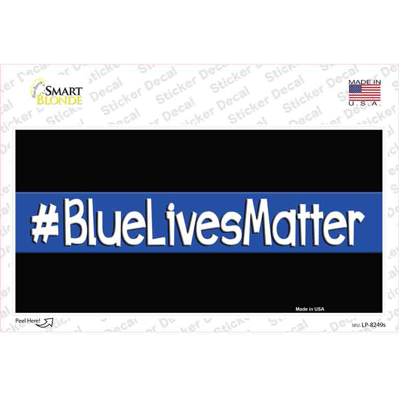 LP-8249s-M Blue Lives Matter Black Novelty Sticker Decal - Medium