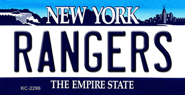 KC-2296 Rangers New York State Background Metal, Key Chain