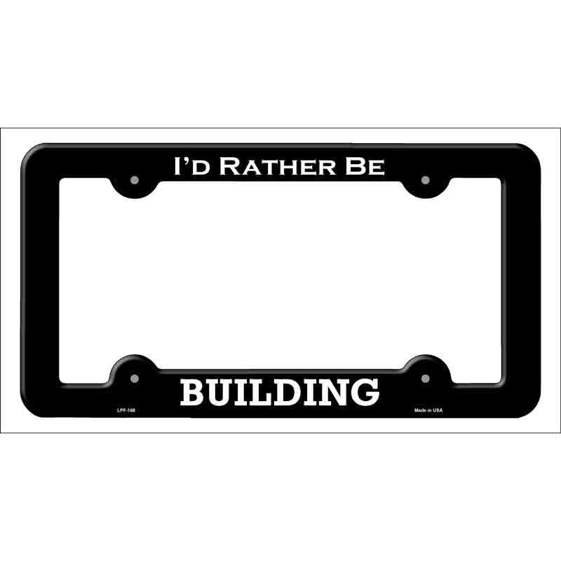 LPF-188b 12 x 6 in. Building Novelty Metal License Plate Frame - Black