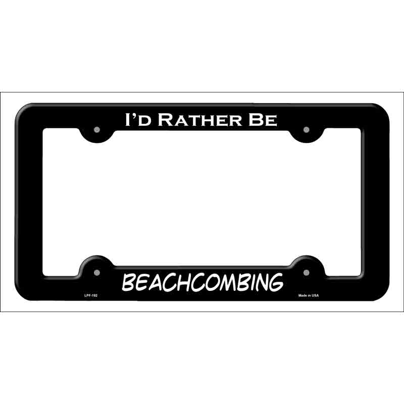 LPF-192b 12 x 6 in. Beach Combing Novelty Metal License Plate Frame - Black