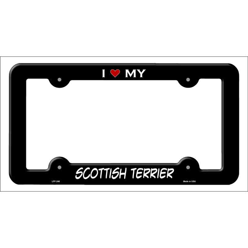 LPF-248b 12 x 6 in. Scottish Terrier Novelty Metal License Plate Frame - Black