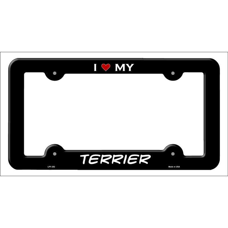 LPF-252b 12 x 6 in. Terrier Novelty Metal License Plate Frame - Black