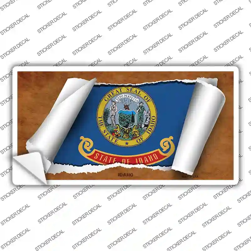 LP-9018s-L Idaho Flag Scroll Novelty Sticker Decal - Large