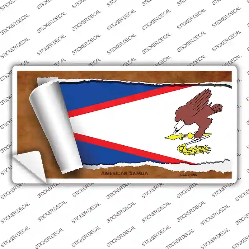 LP-9060s-S American Samoa Flag Scroll Novelty Sticker Decal - Small