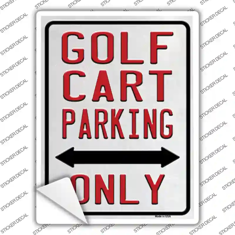 P-2588s-L Golf Cart Only Novelty Rectangle Sticker Decal - Large