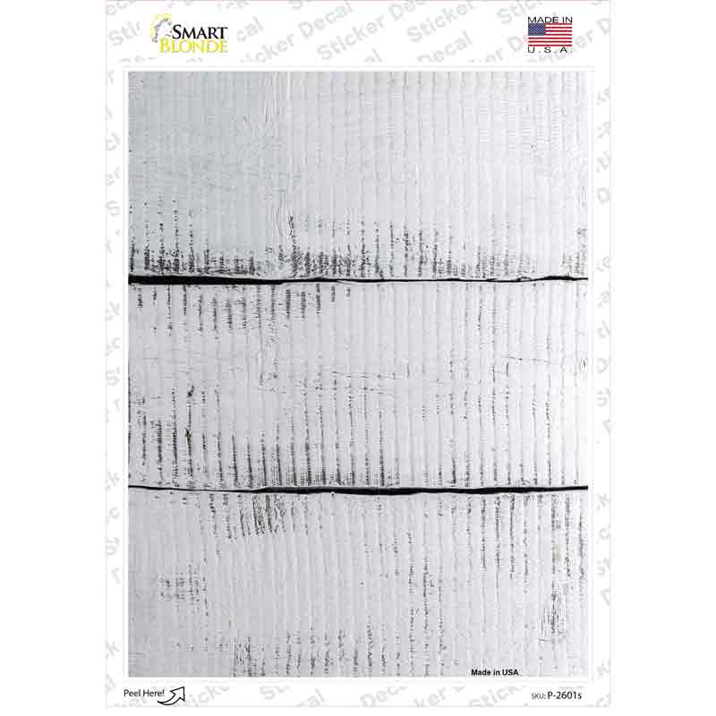 P-2601s-M White Blank Wood Novelty Rectangle Sticker Decal - Medium