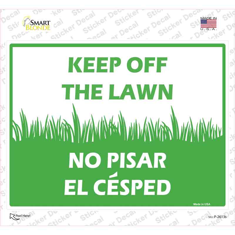 P-2613s-M Keep Off the Lawn Novelty Rectangle Sticker Decal - Medium