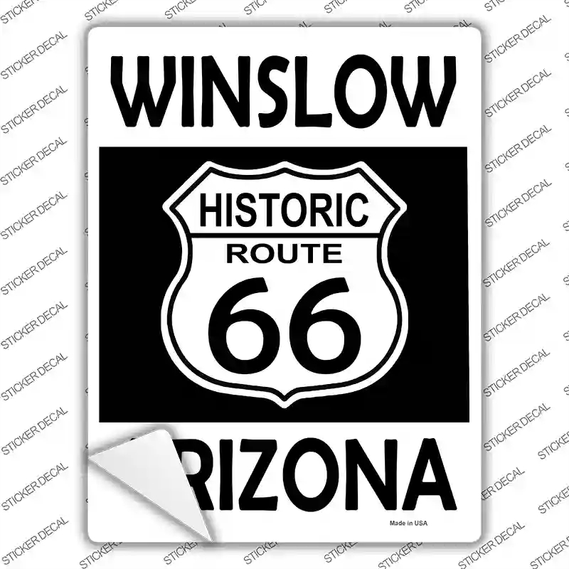 P-2797s-L Winslow Arizona Historic Route 66 Novelty Rectangle Sticker Decal - Large