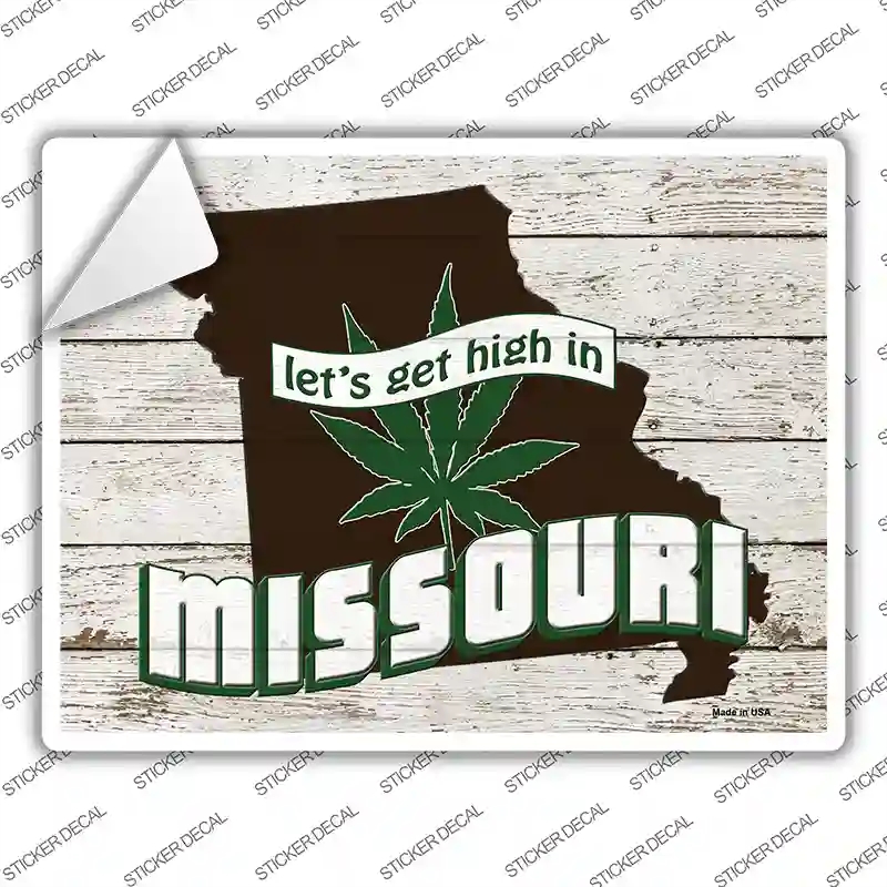 P-3222s-L Get High in Missouri Novelty Rectangle Sticker Decal - Large