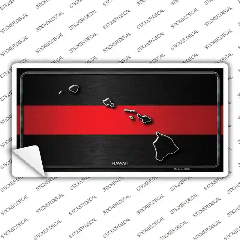 LP-9700s-XL Hawaii Thin Red Line Novelty Sticker Decal - Extra Large