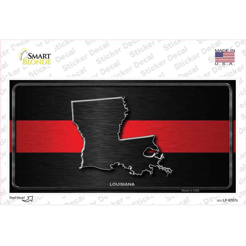 LP-9707s-M Louisiana Thin Red Line Novelty Sticker Decal - Medium
