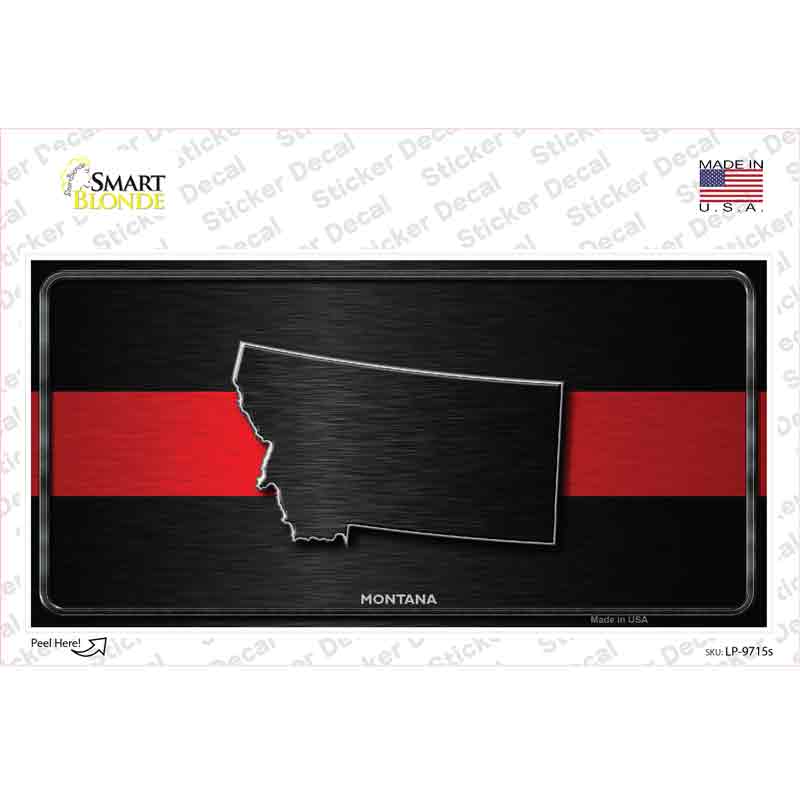 LP-9715s-M Montana Thin Red Line Novelty Sticker Decal - Medium