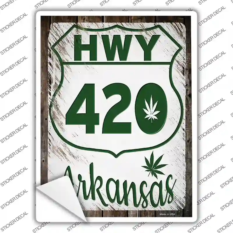 P-3259s-L HWY 420 Arkansas Novelty Rectangle Sticker Decal - Large
