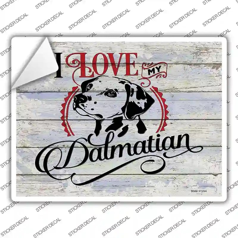 P-3794s-L I Love My Dalmation Novelty Rectangle Sticker Decal - Large