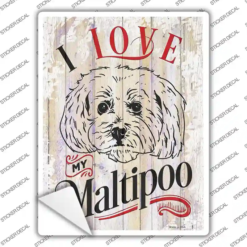 P-3797s-XL I Love My Maltipoo Novelty Rectangle Sticker Decal - Extra Large