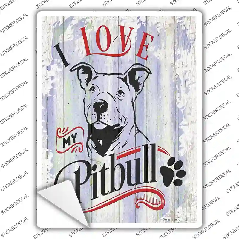 P-3798s-L I Love My Pitbull Novelty Rectangle Sticker Decal - Large