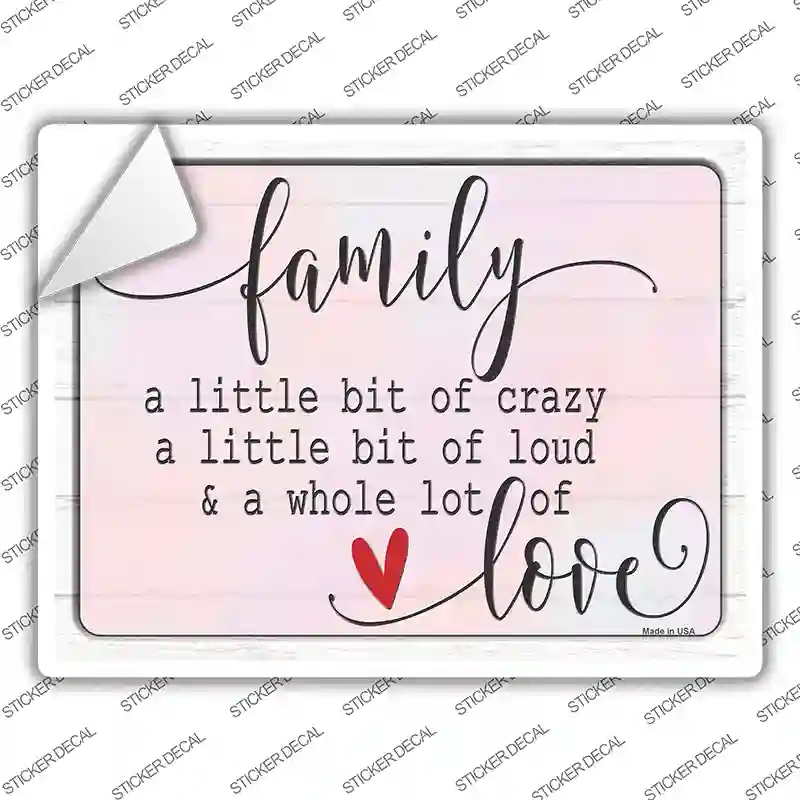 P-3804s-XL A Little Bit of Crazy Novelty Rectangle Sticker Decal - Extra Large
