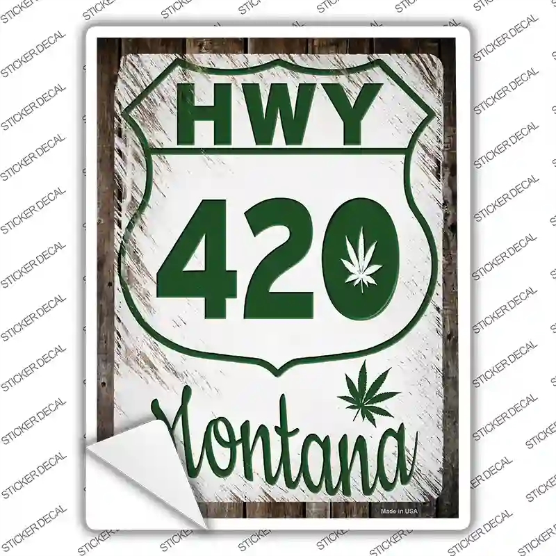 P-3281s-L HWY 420 Montana Novelty Rectangle Sticker Decal - Large