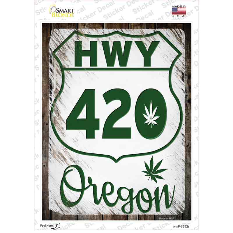 P-3292s-M HWY 420 Oregon Novelty Rectangle Sticker Decal - Medium