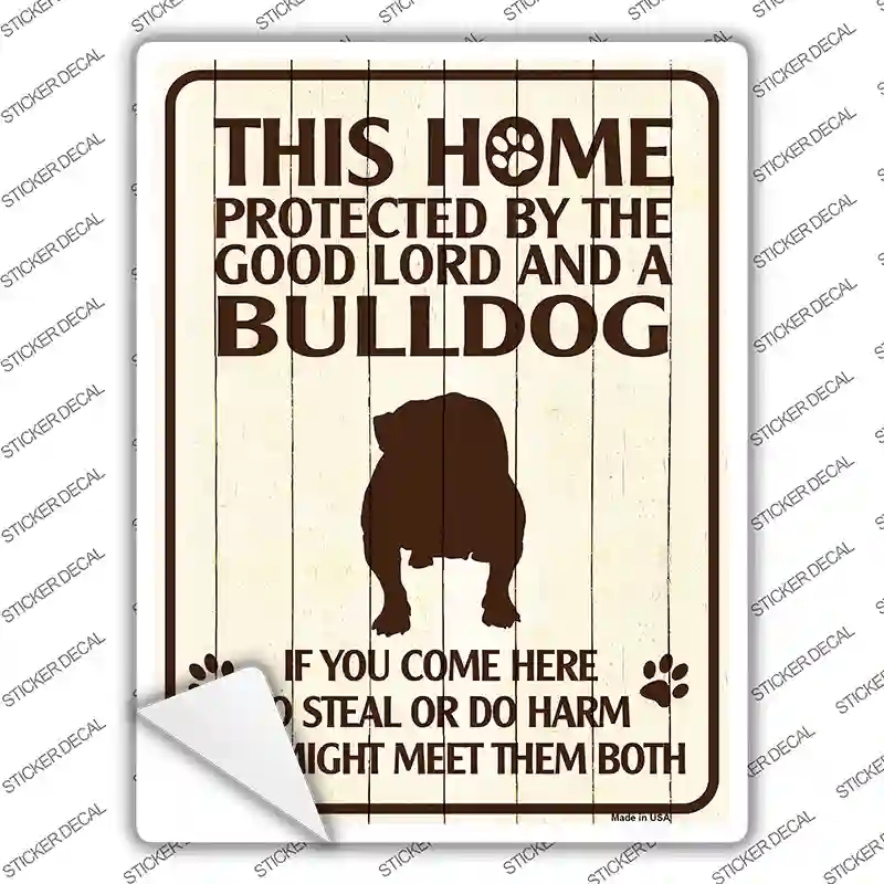P-1575s-XL Bulldog Protected Novelty Rectangle Sticker Decal - Extra Large