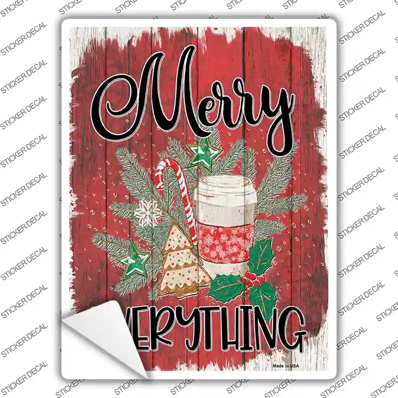 P-3903s-XL Merry Everything Red Novelty Rectangle Sticker Decal - Extra Large