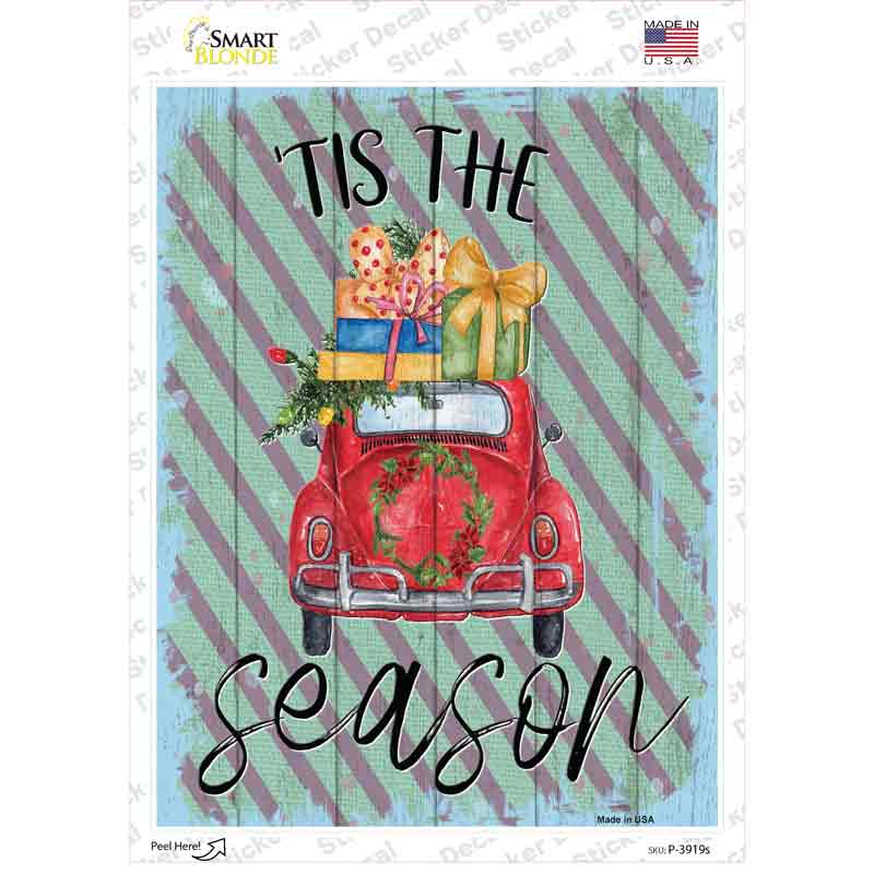P-3919s-M Tis the Season Car Novelty Rectangle Sticker Decal - Medium